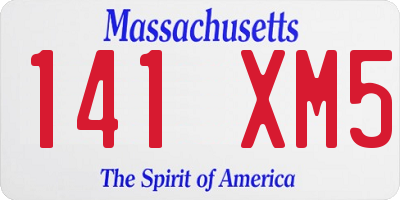 MA license plate 141XM5