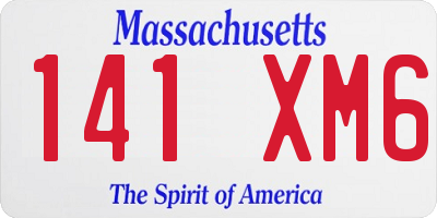 MA license plate 141XM6