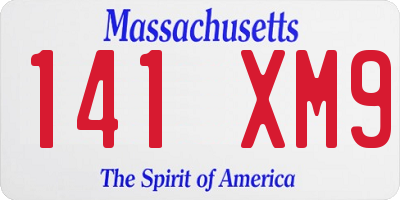 MA license plate 141XM9