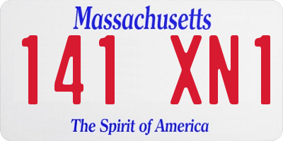 MA license plate 141XN1