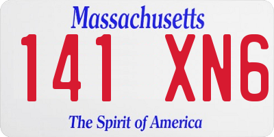 MA license plate 141XN6