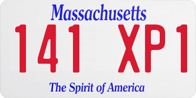 MA license plate 141XP1
