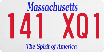 MA license plate 141XQ1