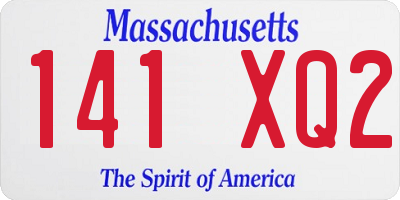 MA license plate 141XQ2
