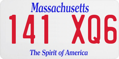 MA license plate 141XQ6