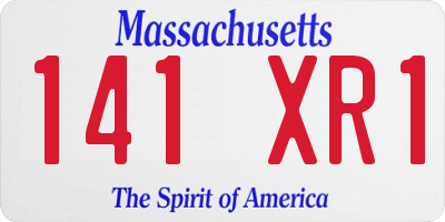 MA license plate 141XR1