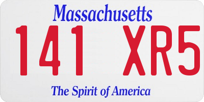 MA license plate 141XR5