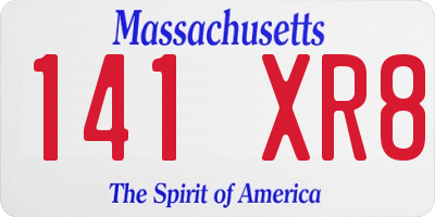 MA license plate 141XR8
