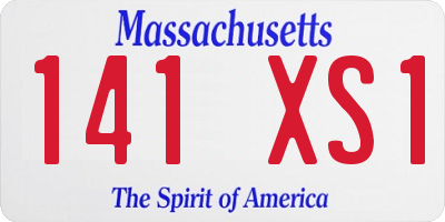 MA license plate 141XS1