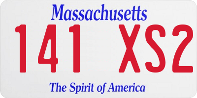 MA license plate 141XS2