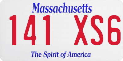 MA license plate 141XS6