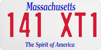 MA license plate 141XT1
