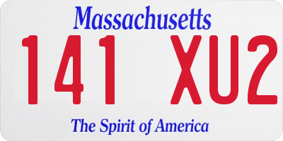 MA license plate 141XU2