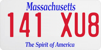 MA license plate 141XU8
