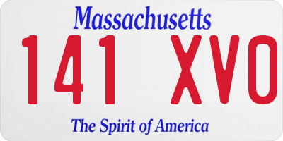 MA license plate 141XV0
