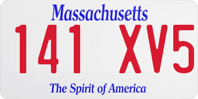 MA license plate 141XV5