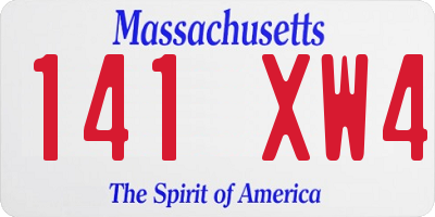 MA license plate 141XW4
