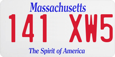 MA license plate 141XW5