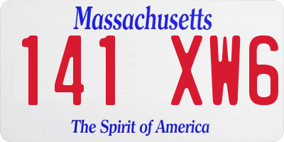 MA license plate 141XW6