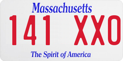 MA license plate 141XX0