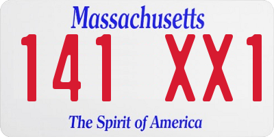 MA license plate 141XX1