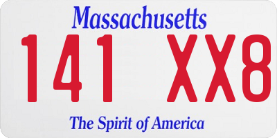 MA license plate 141XX8