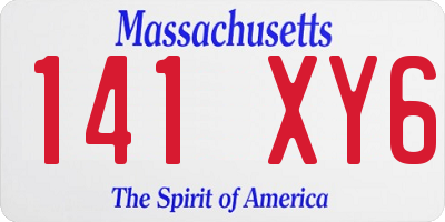 MA license plate 141XY6