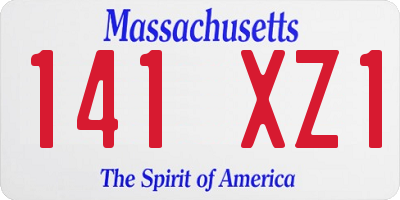 MA license plate 141XZ1