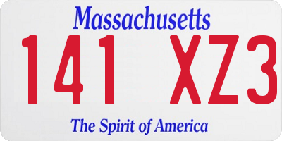 MA license plate 141XZ3