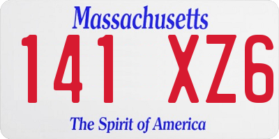 MA license plate 141XZ6