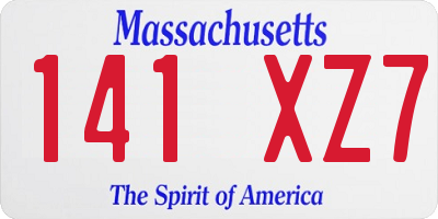 MA license plate 141XZ7