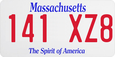 MA license plate 141XZ8