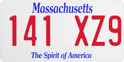 MA license plate 141XZ9