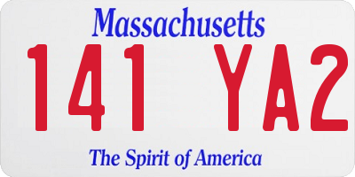 MA license plate 141YA2