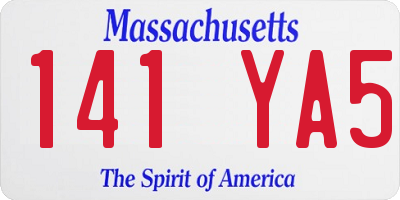 MA license plate 141YA5