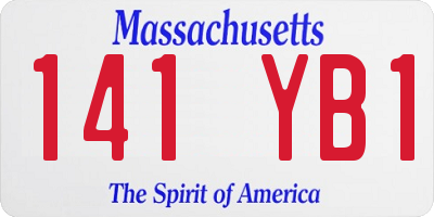 MA license plate 141YB1