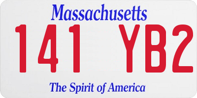 MA license plate 141YB2