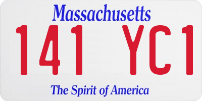 MA license plate 141YC1