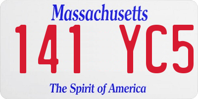 MA license plate 141YC5