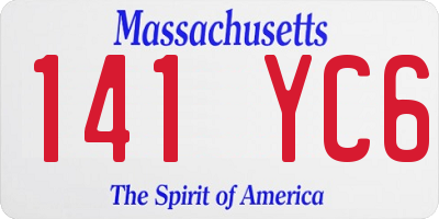 MA license plate 141YC6