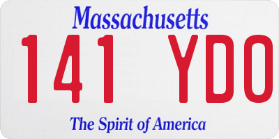 MA license plate 141YD0