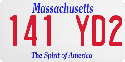 MA license plate 141YD2