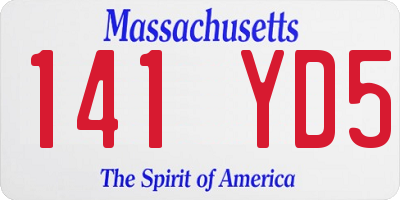 MA license plate 141YD5