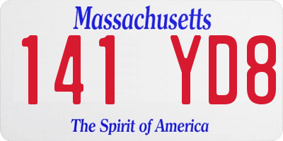 MA license plate 141YD8