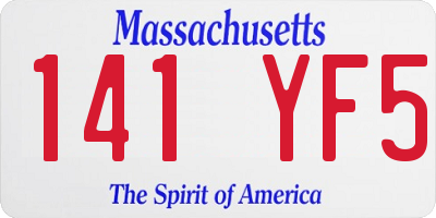 MA license plate 141YF5