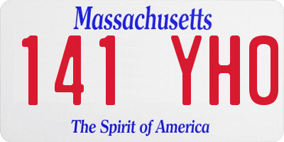 MA license plate 141YH0