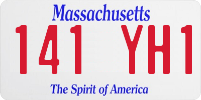 MA license plate 141YH1