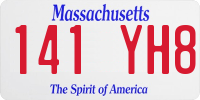 MA license plate 141YH8