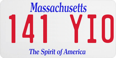MA license plate 141YI0