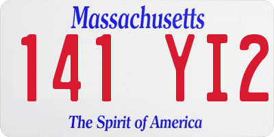 MA license plate 141YI2